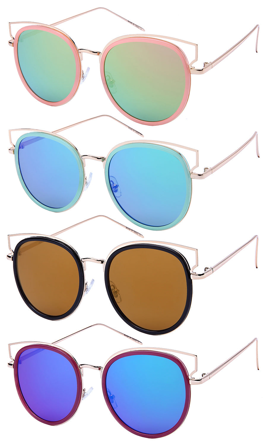 ROUND WOMEN BULK SUNGLASSES 32212-FLREV