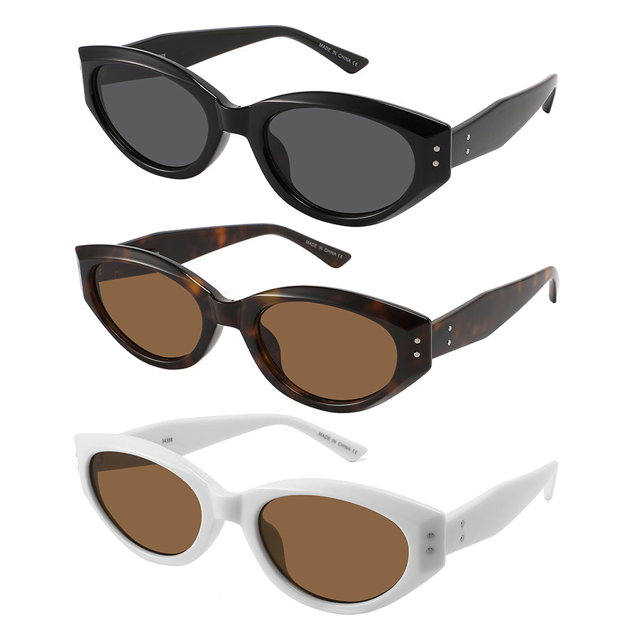 RETRO LADIES SMALL CAT-EYE SUNGLASS 34308-FLSD