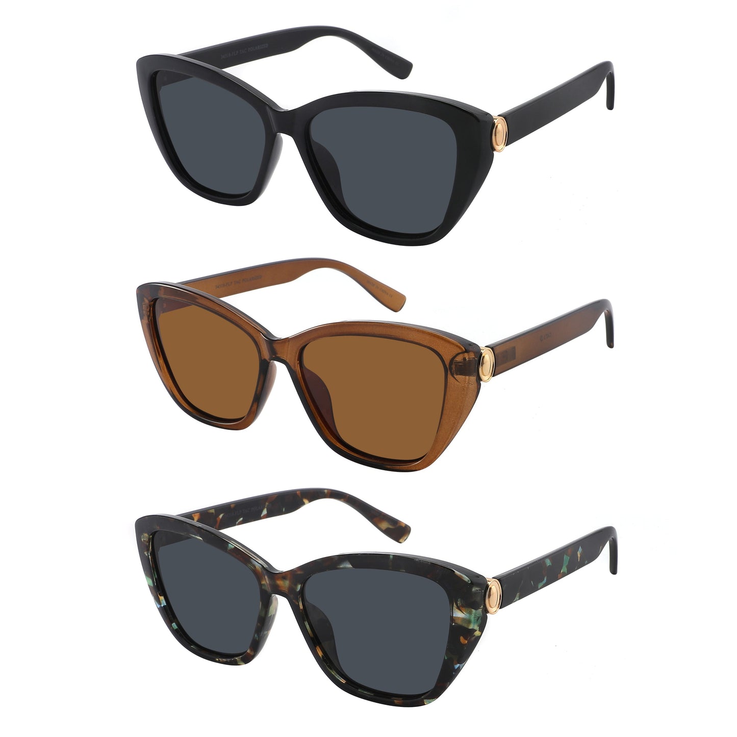 FASHION LADIES CAT EYE POLARIZED SUNGLASSES 34318-FLP