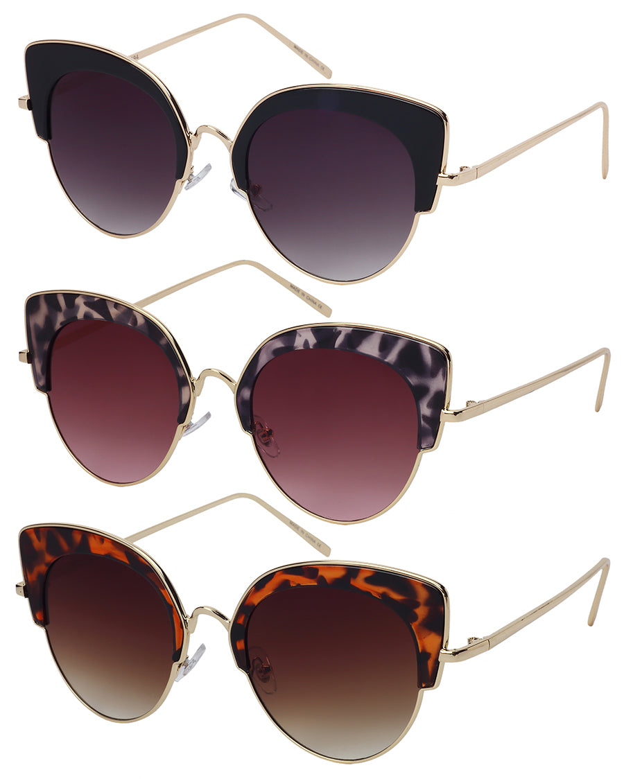 CATEYE WOMEN SUNGLASSES BULK 32194-FLOCR