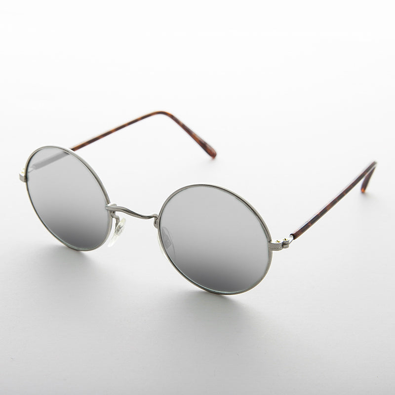 Round Mirror Lens Vintage Sunglasses - Eden