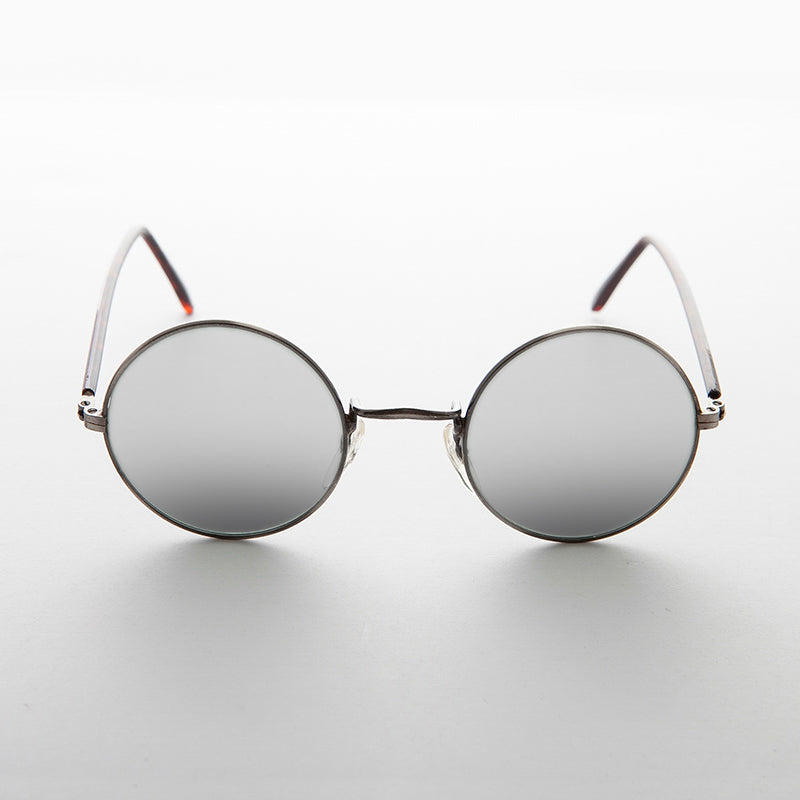 Round Mirror Lens Vintage Sunglasses - Eden