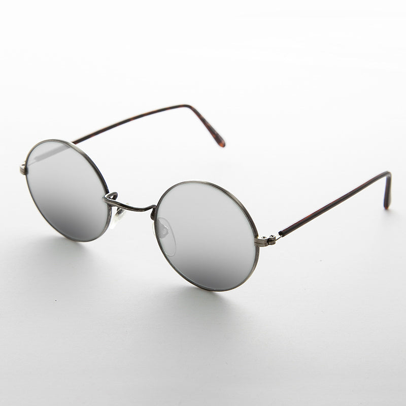 Round Mirror Lens Vintage Sunglasses - Eden