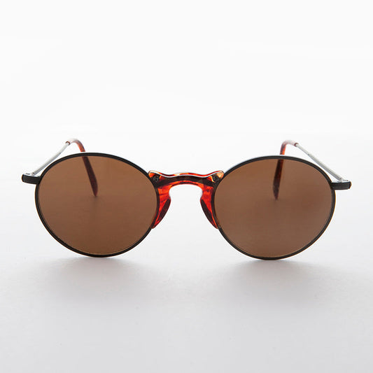 Round Unique Keyhole Bridge Vintage Sunglass - Ziggy